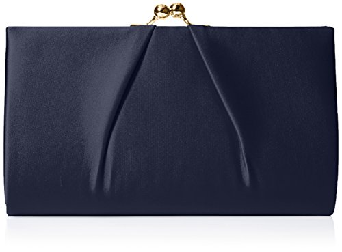 Swanky Swans Mira Satin Classic Frame Bag, Pochettes femme, Blue (Navy), 5.1x12x20.8 cm (W x H L)