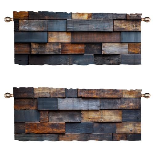 WUQIANQ Rustic Farmhouse Kitchen Curtains Set of 2 for Windows
