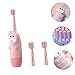 COLLBATH Boys and Girls Electric Toothbrush Kit 4-Piece USB Sonic Toothbrush Set for Boys and Girls Gentle Bristles Rechargeable Design for Baby Oral Care