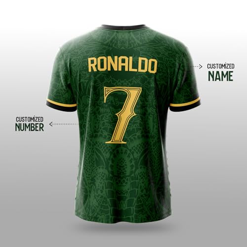 Image of YOURJERSEY Real Dragon Fury Football Jersey | Custom Name & Number | 3 Colors: Red | Black | Green | Sizes 2Y to 4XL | Premium Custom Football & Cricket Jersey | Premium Breathable Fabric