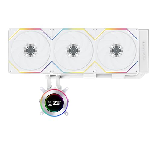 Image of Lian Li HydroShift II LCD-C 360TL Liquid CPU Cooler, Round Screen, White | 3x 120mm TL Wireless RGB Fans, 2.1 inch IPS LCD, 3 Control Modes, Sliding Tube Clamp, LGA 1851 /1700, AM5 /AM4 (HS2LCD36TW)