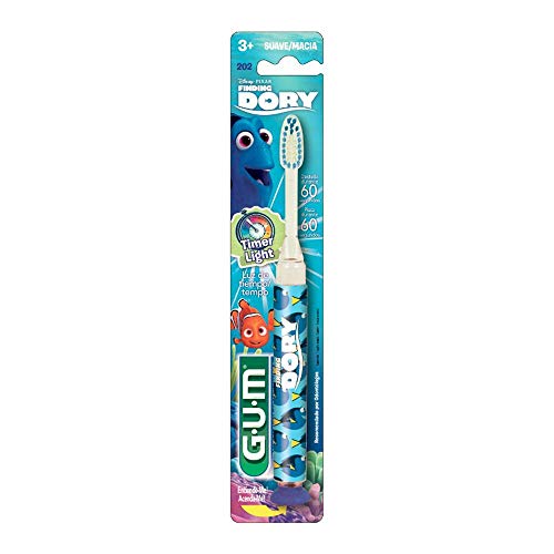 Escova Infantil que Pisca GUM Procurando Dory, cerdas macias, pisca por 60 segundos, Gum, Sortidos