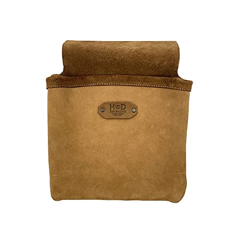 Leather Single Big Pocket Professional Nail / Tool Belt Bag for Constructor / Electrician / Plumber Handmade by Hide & Drink (Old Tobacco)