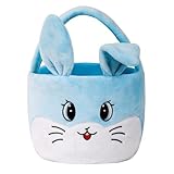 Wepop Easter Egg Baskets for Kids Bunny Basket with Folded Ears Easter Bag Buckets Hunting Gifts for Boys and Girls