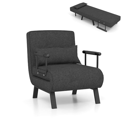 SOARS Canapé Convertible 4 en 1, Fauteuil Convertible 1 Place avec Dossier Réglable à 6 Positions, Coussin Confortable de 12 CM, Charge 150 kg, pour Salon,...