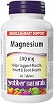 Webber Naturals Magnesium 500 mg, 60 Tablets, Enhanced Absorption Mineral, Supports Bone and Muscle Functions, Vegan