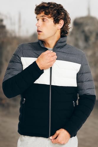 Image of Nautica Men's Reversible Quilted Puffer Jacket -Midweight Mechanical Stretch Winter Coat