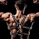 Moinha Herren Gay Harness Männer Leder Sexy Unterwäsche für Mann Leder Geschirre Einstellbar Körper Bondage Brustgurt Fetisch Erotik Punk Gothic Brust Geschirr Dessous Rave Outfit Herren Kostüme