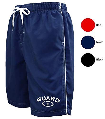 Adoretex Men's Guard Swimsuit Board Shorts Swim Trunks Mesh Liner - MG001 - Navy - M