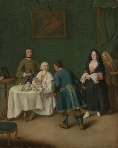 Affiche de arts la Tentation de Pietro Longhi toile salon pour grand mur vide