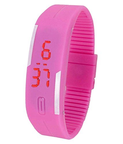 S S Traders - Digital LED Bracelet - Adjustable Band - Scratch-Less Display Watch for Girls/Boys Women/Men -Jelly Slim Silicone Sports Led Smart Band Watch (Pink) (B01N2XDZJ0) Amazon Price History, Amazon Price Tracker