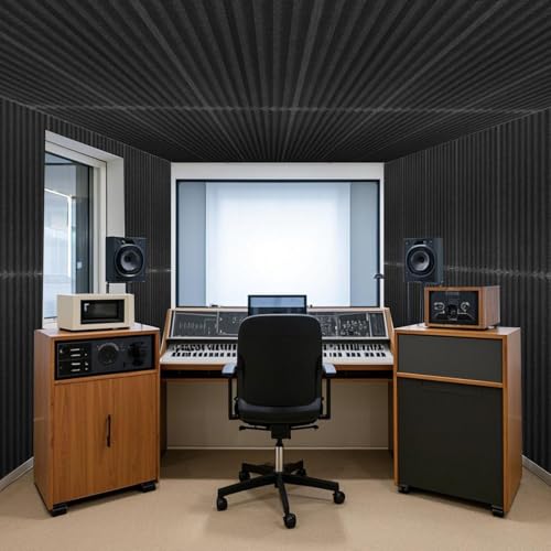 Image of Art3d 10-Pack High-Density Acoustic Panel with Acrylic Tape, Black