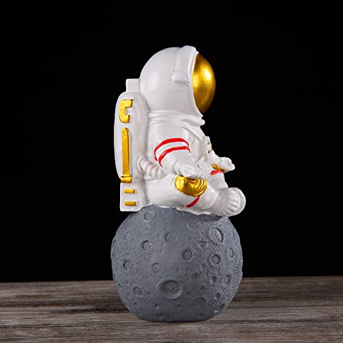 Brabud Resin Astronaut Statue Sitting On Planet Cartoon Art Decoration For Home Tv Cabinet Bookshelf Desktop Bedroom Shop Collectible For Space Lovers Tqgjbs309 #TOP3