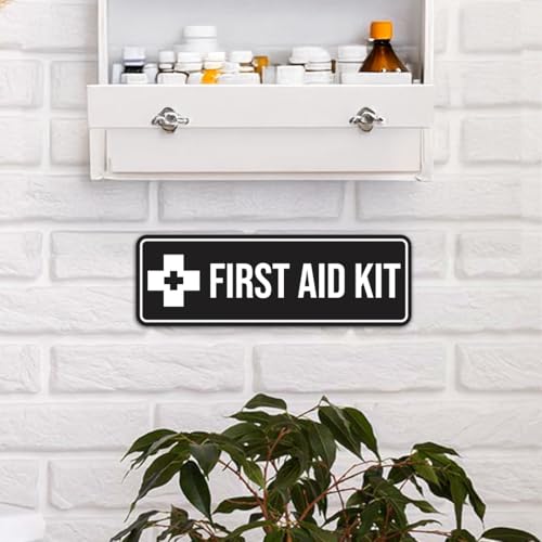 Image of Standard First Aid Kit Sign (Blue) - Medium (2 Pack)