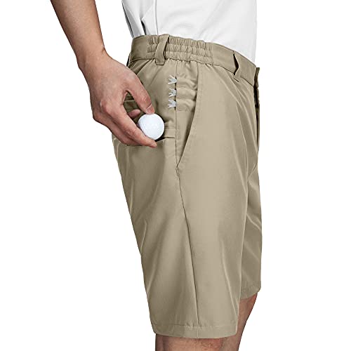33,000Ft Men'S Golf Shorts 9 Inch Dry Fit Stretch Golf Short Upf 50+ Lightweight Flat Front Golf Shorts With Pockets Taupe thumb #1
