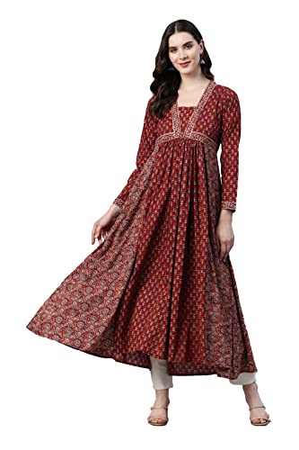 Image of Vbuyz Women's Alia Cut Anarkali Cotton Kurta