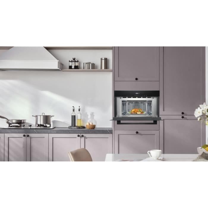Four à micro-ondes encastrable - CONTINENTAL EDISON - 1450 W - 34 L -Combiné Gril - CEMO34CEB3-59,5 x 38,3 x 49,2 cm - Noir