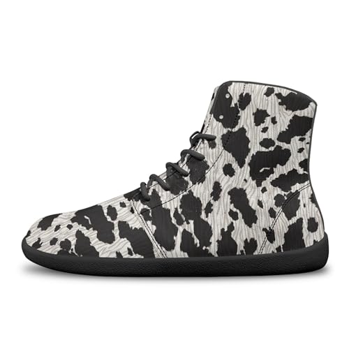 Image of Fashion Print Womens Mens High Top Barefoot Sneakers Flat Shoes
