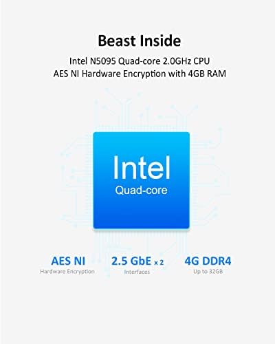 TERRAMASTER F2-423 2 Bay wysokowydajna obudowa NAS pamięć sieciowa z łącznością 2,5 GbE, czterordzeniowy procesor N5105/5095, 4 GB DDR4 RAM, serwer pamięci sieciowej (bez dysku twardego)