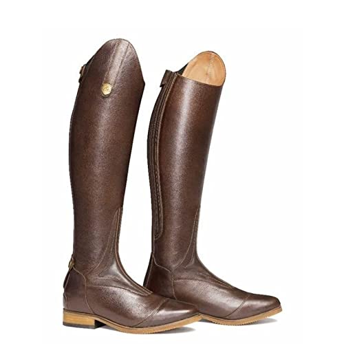 MEiiseoseo Womens Boots Cool Women Rider Horse Riding Boots Smooth Leather Knee High Boots Autumn Winter Warm High Boots Mountain Riding Boots Auburn 39