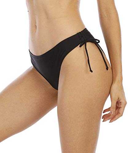 Halcurt Womens Drawstring Swim Bottoms Adjustable Tie Side Bikini Bottoms Beachwear Tankini Swimsuit Briefs Black Medium #TOP2