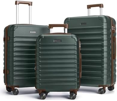 LIGHT FLIGHT Luggage Sets, 3 Piece Durable Suitcase Set with Spin...