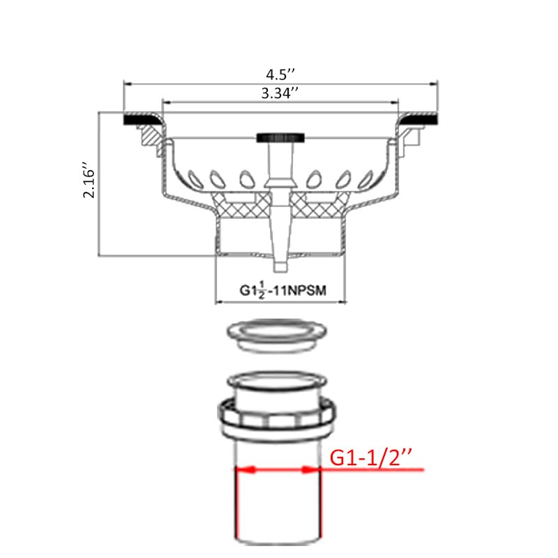 Kit colador para fregadero de cocina acero inoxidable miniatura 5