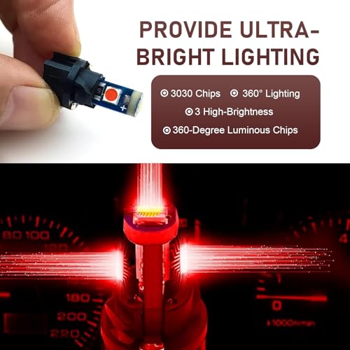 20 Piezas de Bombillas LED T5 para Tablero Rojo miniatura 6