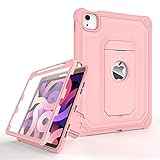 Cantis Case for iPad Air 4th Generation 10.9 Inch 2020, [Built-in Screen Protector] & Pencil Holder Dual Layer Full-Body Shockproof Rugged Protective Case with Kickstand for iPad Air 4 (Rose Gold)