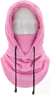 Gorro de invierno para mujer, grueso, cálido, forro polar, resistente al viento, pasamontañas con capucha, calentador de cuello