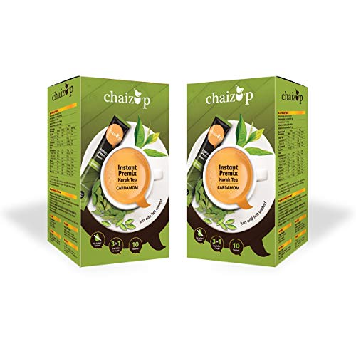 Image of Chaizup Premium 1 Min Instant Cardamom Tea Premix - 20 Sachets | Cardamom Flavours | 20 Servings | 280g (Pack of 2)