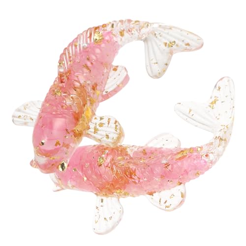 Frcolor 2個 天然水晶碎??魚置物 卓上装飾品 インテリア飾り ガーデンデコレーション 車載飾り リビング 書斎 オフィス向け