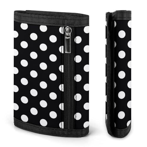 Vintage White Polka Dot Black Print Wallet for Men, Small Men's Bifold Wallet, 8 Credit Card Holder Slim Minimalist Front Pocket2