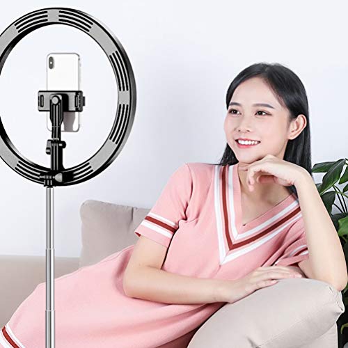 Anel de luz para selfie Uonlytech com suporte de tripé para celular, câmera de anel para vlog Live S