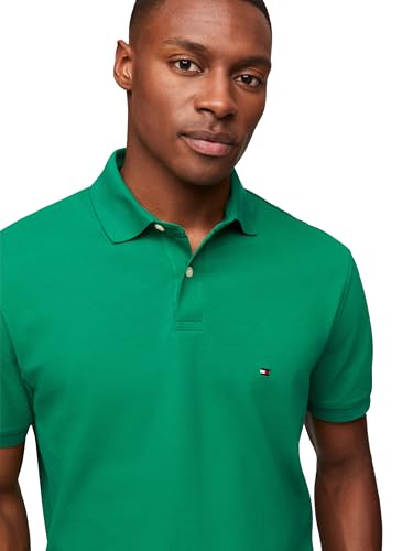 Image of Tommy Hilfiger Men's Short Sleeve Polo Shirts in Classic Fit with Stretch and Organic Pique Cotton