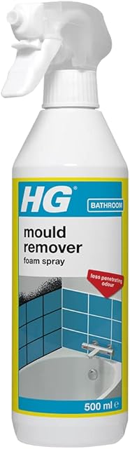 HG Mould Remover Foam Spray, Fast & Effective Mould Spray & Mildew Cleaner, Removes Mouldy Stains From Walls, Tiles, Silicone Seals & More (500ml) - 632050106