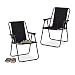 Relaxdays Campingstuhl 2er Set, klappbare Campingsessel, Armlehnen, bis 100 kg, kleine Klappstühle für Festival, schwarz