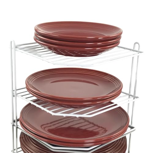 Buckingham Estante Organizador de 3 Niveles para Armario de Cocina, Acero, Blanco, 23 cm