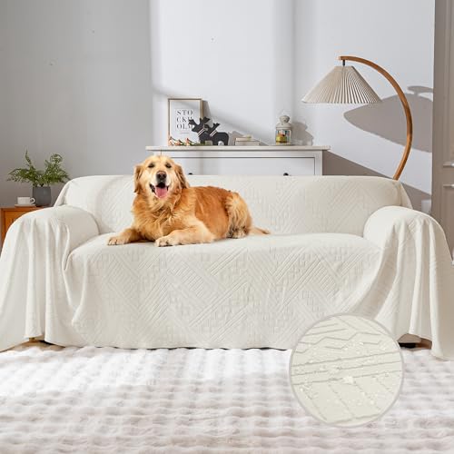 Waterproof Couch Cover, Reversible, Pet-Friendly, Washable and Anti-Slip Sofa Covers for Sofa Protection with 2 Cushions, Ideal Sofa Slipcovers for Dogs and Cats (71102in/Beige)