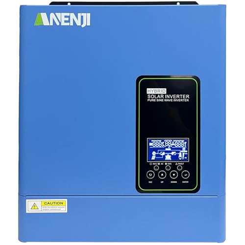 Aninerel 3000W Hybrid Inverter, 24Vdc to 110Vac Solar Inverter Charger Built-in 80A MPPT Controller,...