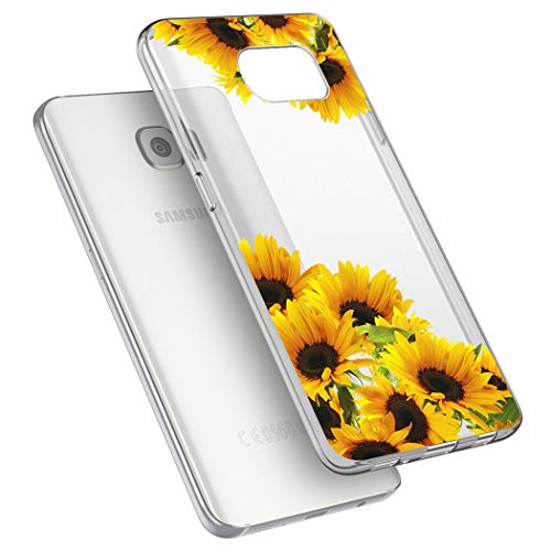Tothedu Phone Case For Galaxy Note 5, Samsung Note 5 Case For Girls Women, Clear Slim Shockproof Pattern Soft Flexible Tpu Back Phone Protective Cover Cases For Samsung Galaxy Note 5 (Sunflower) #TOP4