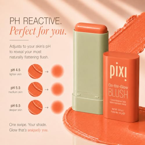 Image of Pixi On-the-Glow Blush - Juicy, Hydrating Tinted Moisture Blush Stick with Ginseng, Aloe Vera & Fruit Extracts, For Cheeks & Lips, 19g / 0.6oz, Paraben-Free