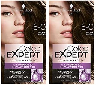 Schwarzkopf Color Expert Dark Brown Hair Dye Permanent, Up to 100% Grey Hair Coverage & Protect with Omegaplex - 4-13 Dark Cool Brown