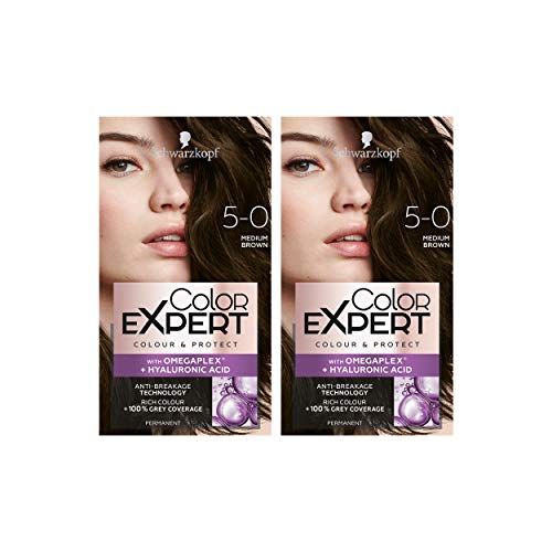 Schwarzkopf Color Expert 5.0 Medium Brown Permanent Hair Dye Duo Box