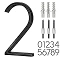 5 Inch Stainless Steel Floating House Number, Metal Modern House Numbers, for Outdoor Mailbox Yard Home Wall DoorGarage Gate with Nail Kit, Coated Black, 911 Visibility Signage