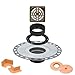 All-in-one Shower Kit: 36x48 Center Shower Pan (Tray), 2 inch PVC flange and 4 Inch Shower Drain Cover in Classic Design with Oil-Rubbed Bronze Finish (KD4GRKEOB Grate)