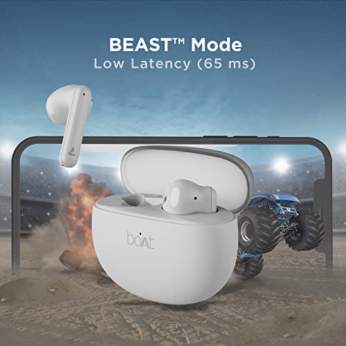 Image of boAt Airdopes 141 Pro True Wireless in Ear Earbuds with 45H Playtime, Quad Mics Enx Tech, 12mm Drivers, ASAP Charge, Beast Mode for Gaming & BT v5.3(Siberian White)