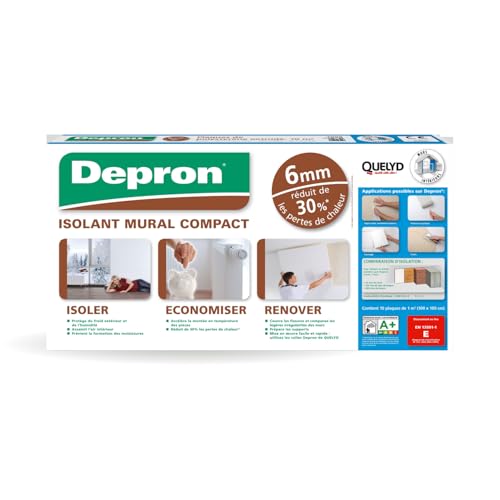 Quelyd Plaques DEPRON Format G6 – Épaisseur 6 mm – Plaque Isolation Thermique – Isolant Murs Intérieurs – Couleur : Blanc – 10 Plaques de 1 m²...
