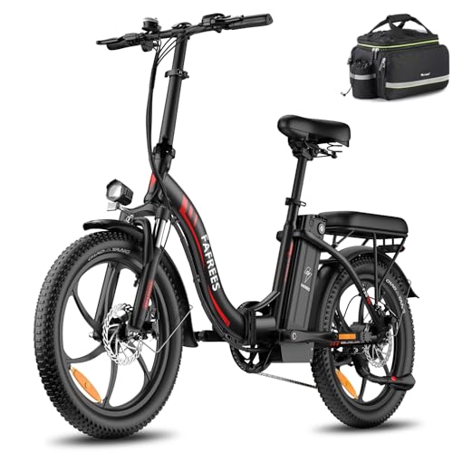 Fafrees [Oficial] F20 Bicicleta eléctrica Plegable, 250W/18Ah/648Wh Bicicleta eléctrica Urbana, 20 Pulgadas Fatbike, 7 velocidades Ebike, Alcance 90km (Negro-1)