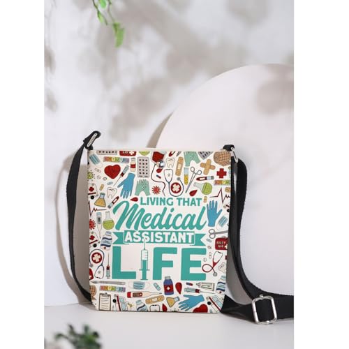 MAOFAED Medical Assistant Gift, Medical Assistant Graduation, Living That Medical Assistant Life Cross Body Bag for MA Nurse3